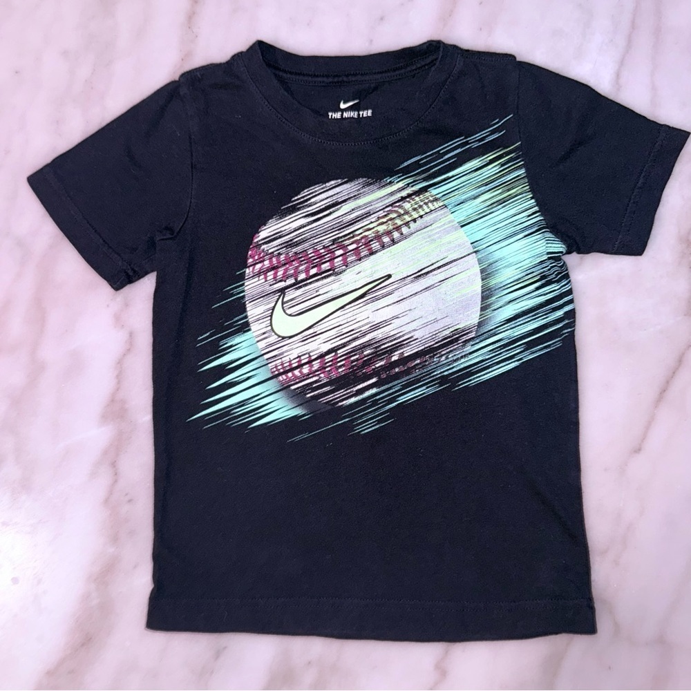 Nike Kids Black Graphic baseball Tee shirt size 7